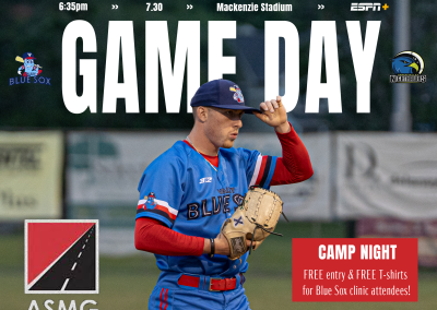 Valley Blue Sox game day post against the Upper Valley Night Hawks